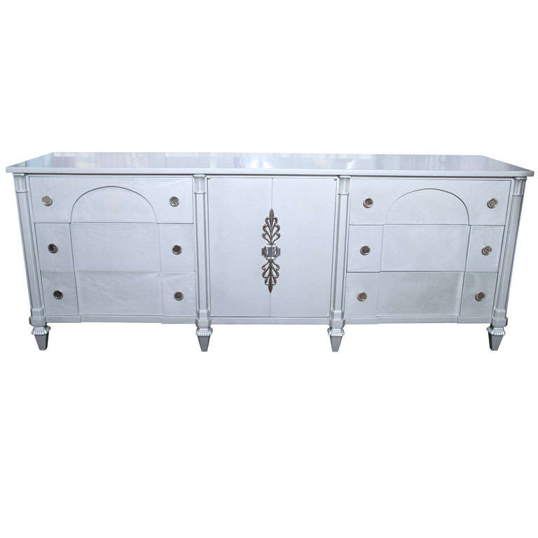 Beautiful Mid-Century Silver Lacquered Sideboard