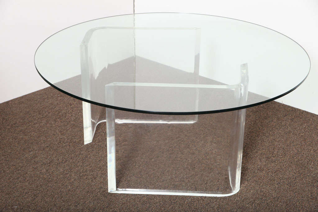 American Lucite Round Cocktail Table
