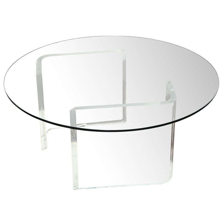 Lucite Round Cocktail Table