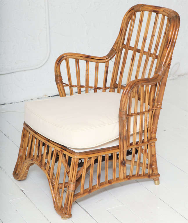 Pair of Art Deco Reed Lounge Chairs from the Queen Elizabeth 1