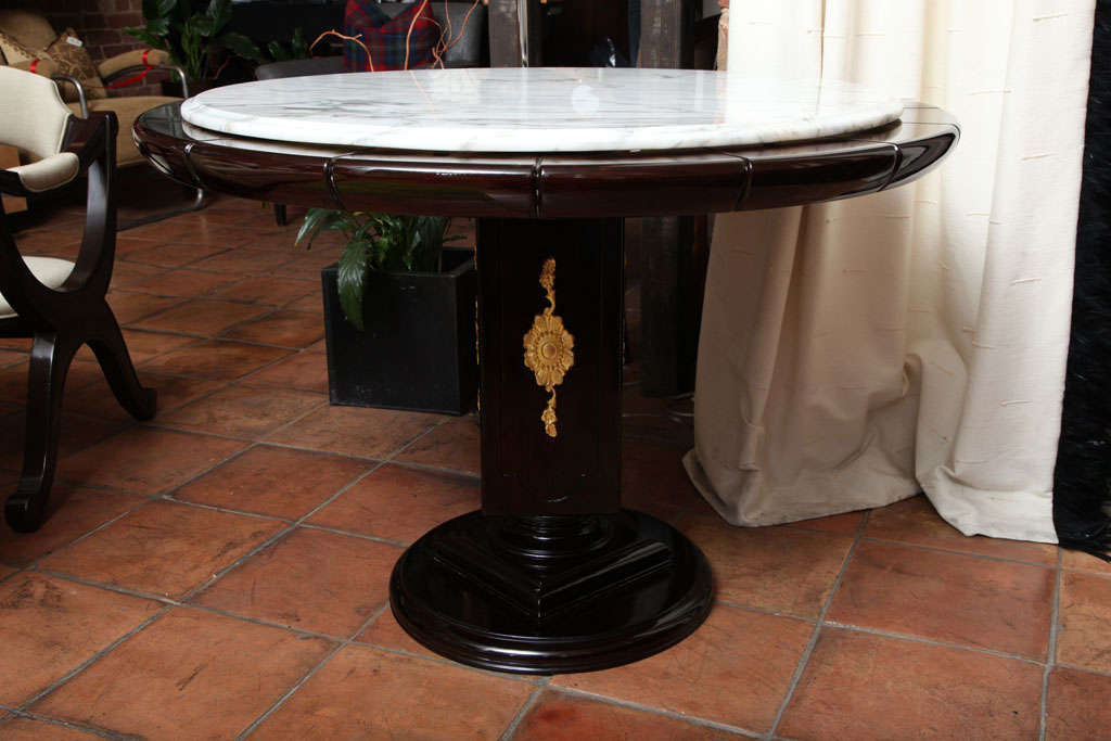 American Empire Table with Marble top and Gilding Accents