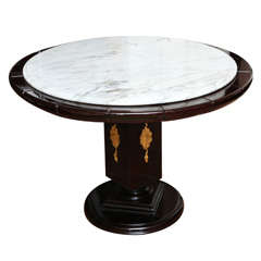 Antique American Empire Table with Marble top and Gilding Accents