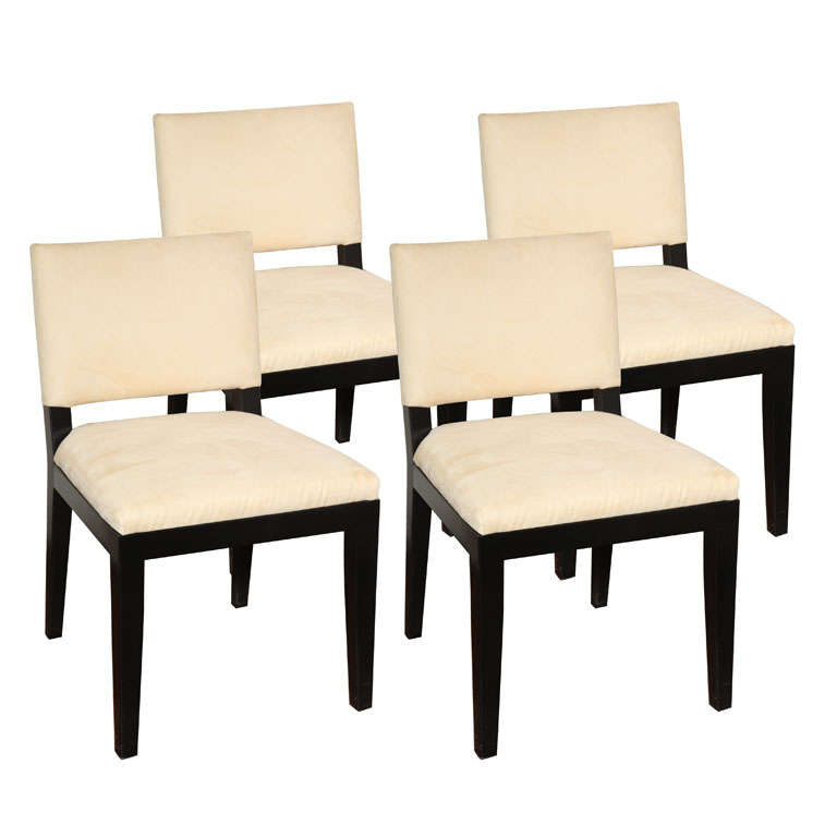 Set of  Four Modern Ultrasuede Chairs For Sale