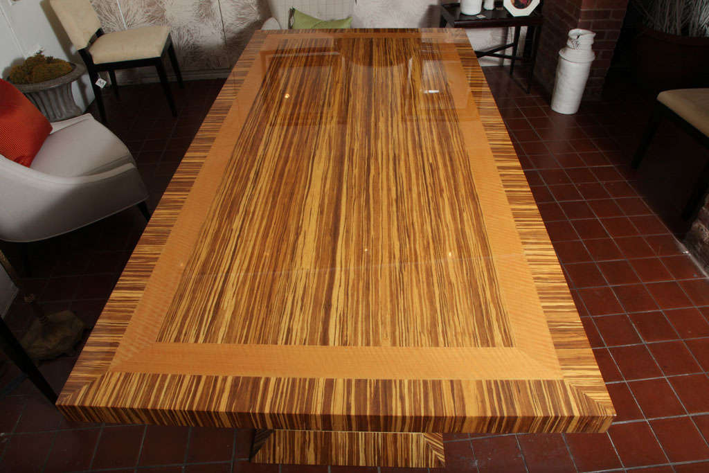 Neapolitan Wood Dining or Meeting Table by Arlene Angard Collection In Excellent Condition For Sale In New York, NY