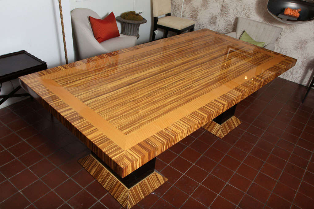 Neapolitan Wood Dining or Meeting Table by Arlene Angard Collection For Sale 1