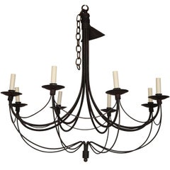 Painted Wrought Iron Chandelier