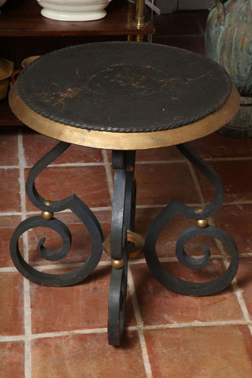 French Provincial Gueridon Table With Scroll Legs For Sale