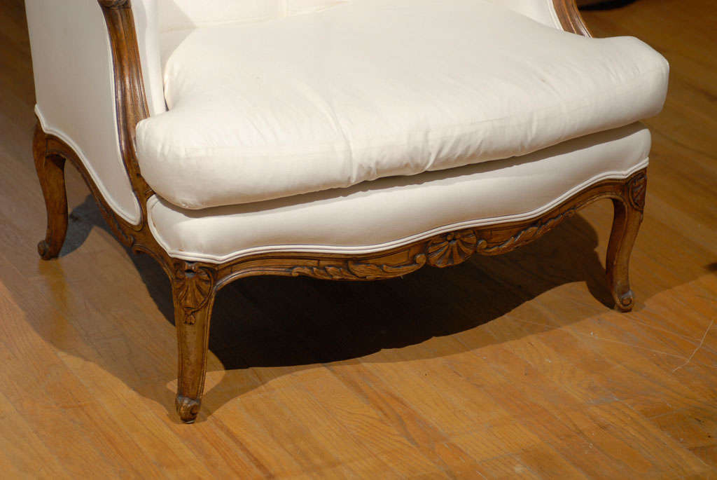 Wood 19th Century French WingBacked Arm Chair For Sale