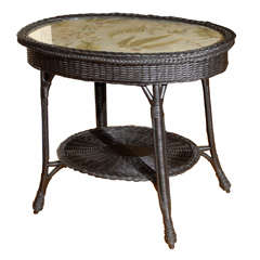 Bar Harbor Style Wicker Oval Table