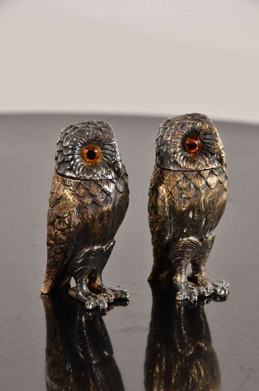 Pair of Vintage Owl-Form Casters, Tiffany & Co. 6