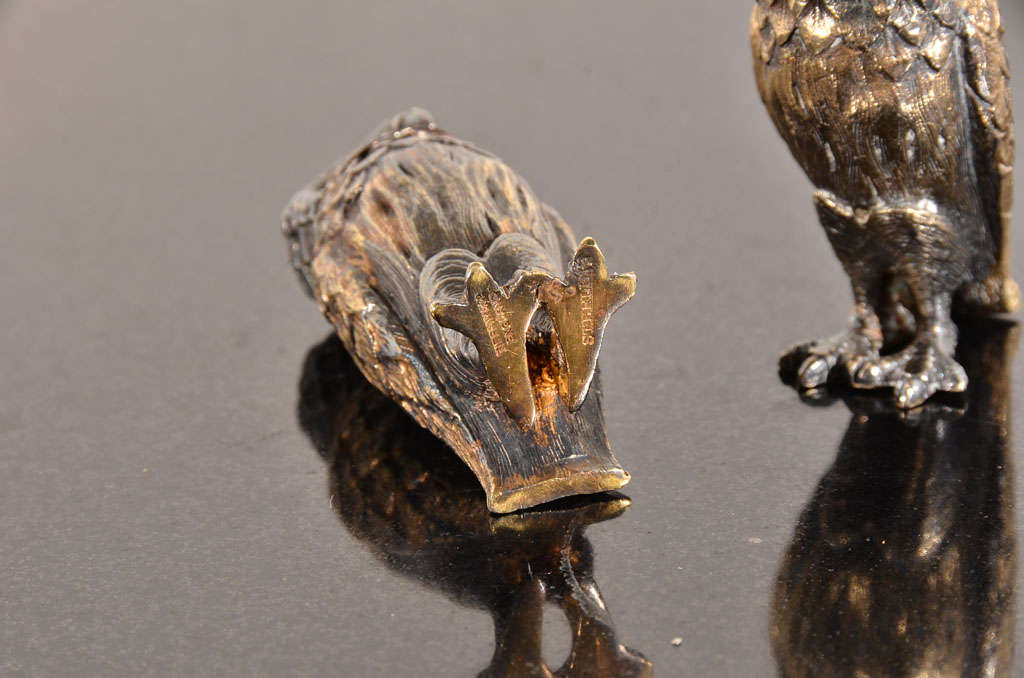 Pair of Vintage Owl-Form Casters, Tiffany & Co. 4