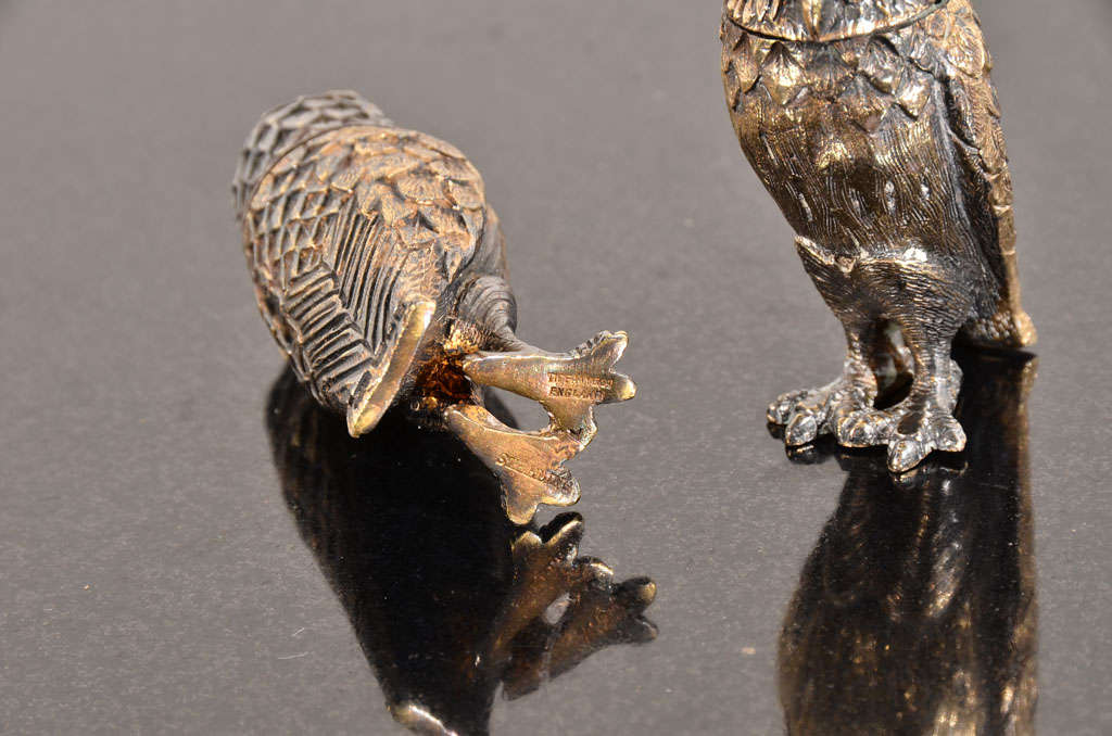 Pair of Vintage Owl-Form Casters, Tiffany & Co. 5