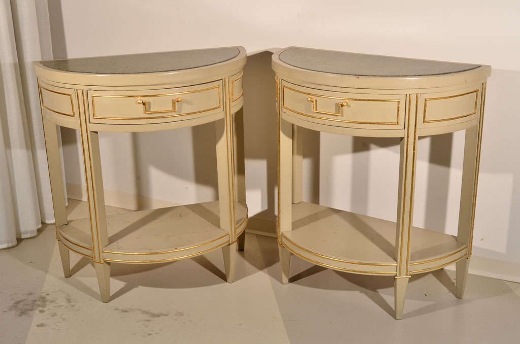 Pair of Demilune Console Tables