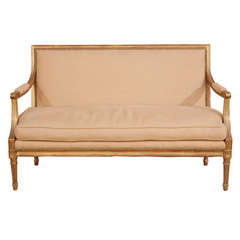 Louis XVI Style Gilt Settee