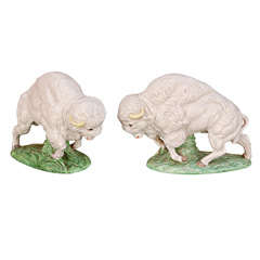 Pair of Ceramic Buffalo 7