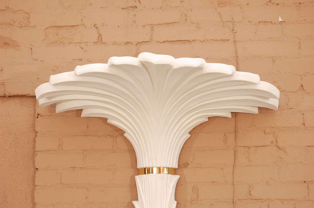 Hollywood Regency Plaster Palm Lamp attributed to Serge Roche For Sale 2