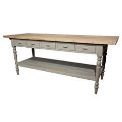 Belgian reclaimed pine work table, custom made