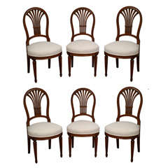 Set of Six Louis XVI Style Dining Chairs