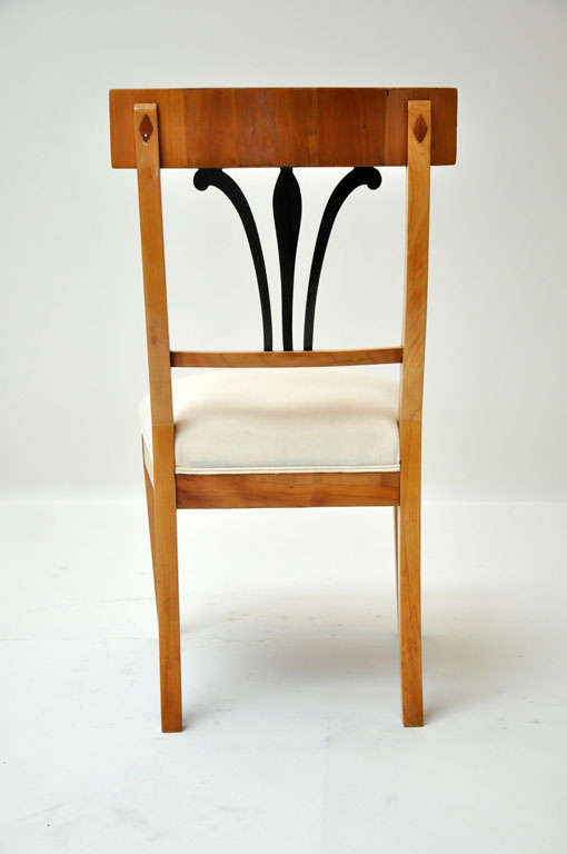 Ebonized Pair of Biedermeier Side Chairs