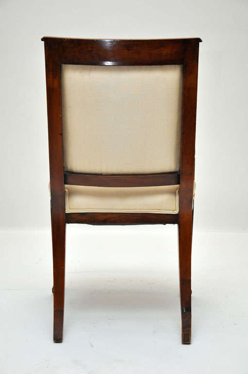 French Pair of Empire Mahogany Consulate Chairs, France, 1800 For Sale