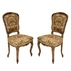 Pair of French Rococo Painted Louis XV Style Chairs 12