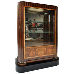 Antique Art Deco Curio Cabinet in the Style of Ruhlmann