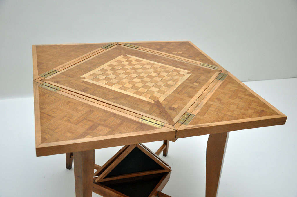 20th Century French Art Deco Envelope Card Table For Sale