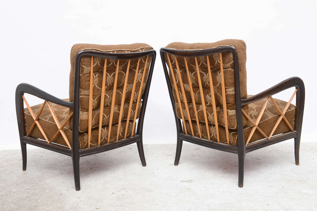 Italian Open-Vented Lounge Chairs Attributed to Paolo Buffa 2