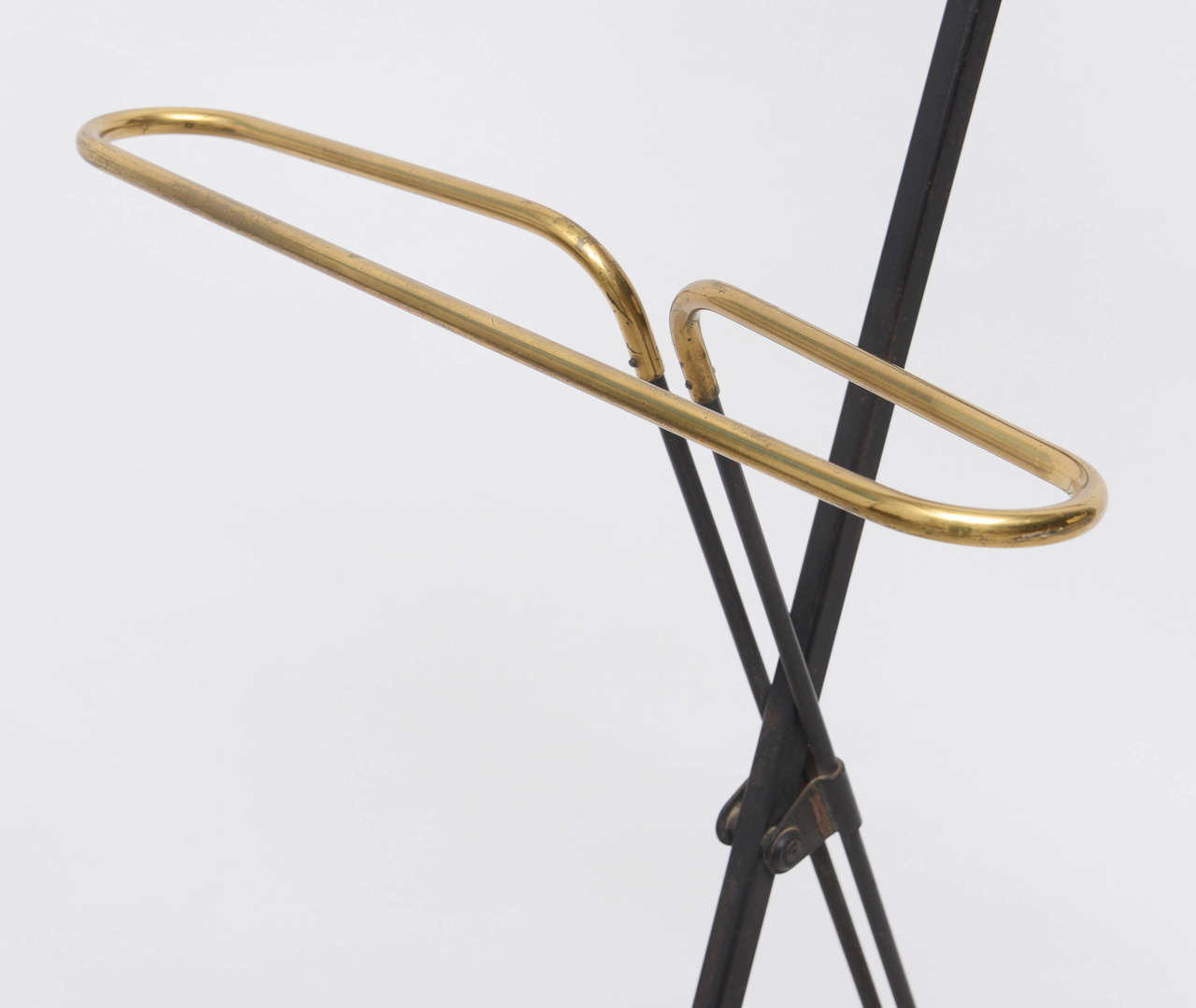 Mid-20th Century Mid-Century Modern French Wood and Brass Men's Valet Stand, Coat Stand