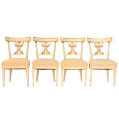 Set of Four Italian Directoire Style Chairs, circa 1920s