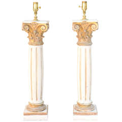Pair of 19th Century Italian Fragment Column Lamps 4