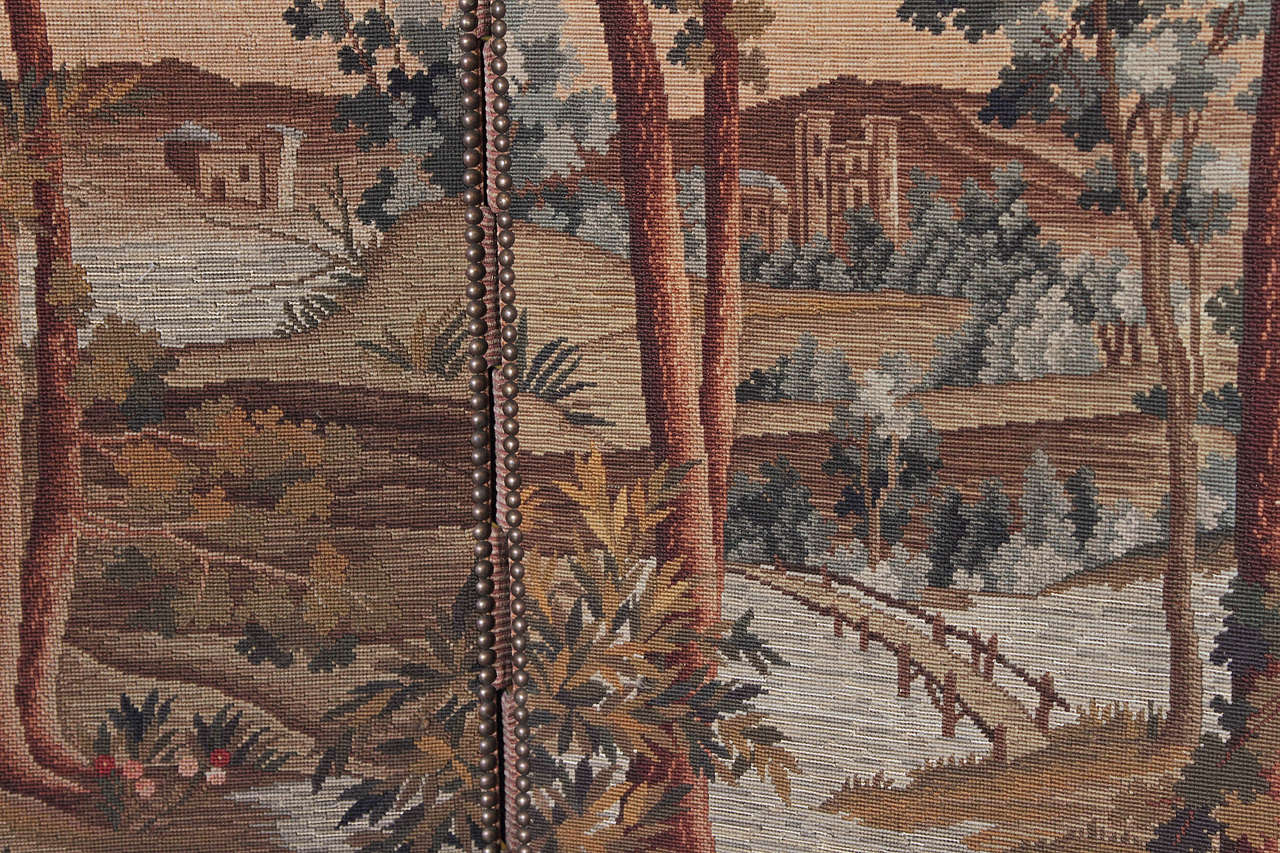 Bronzed 19th Century Tapestry Screen