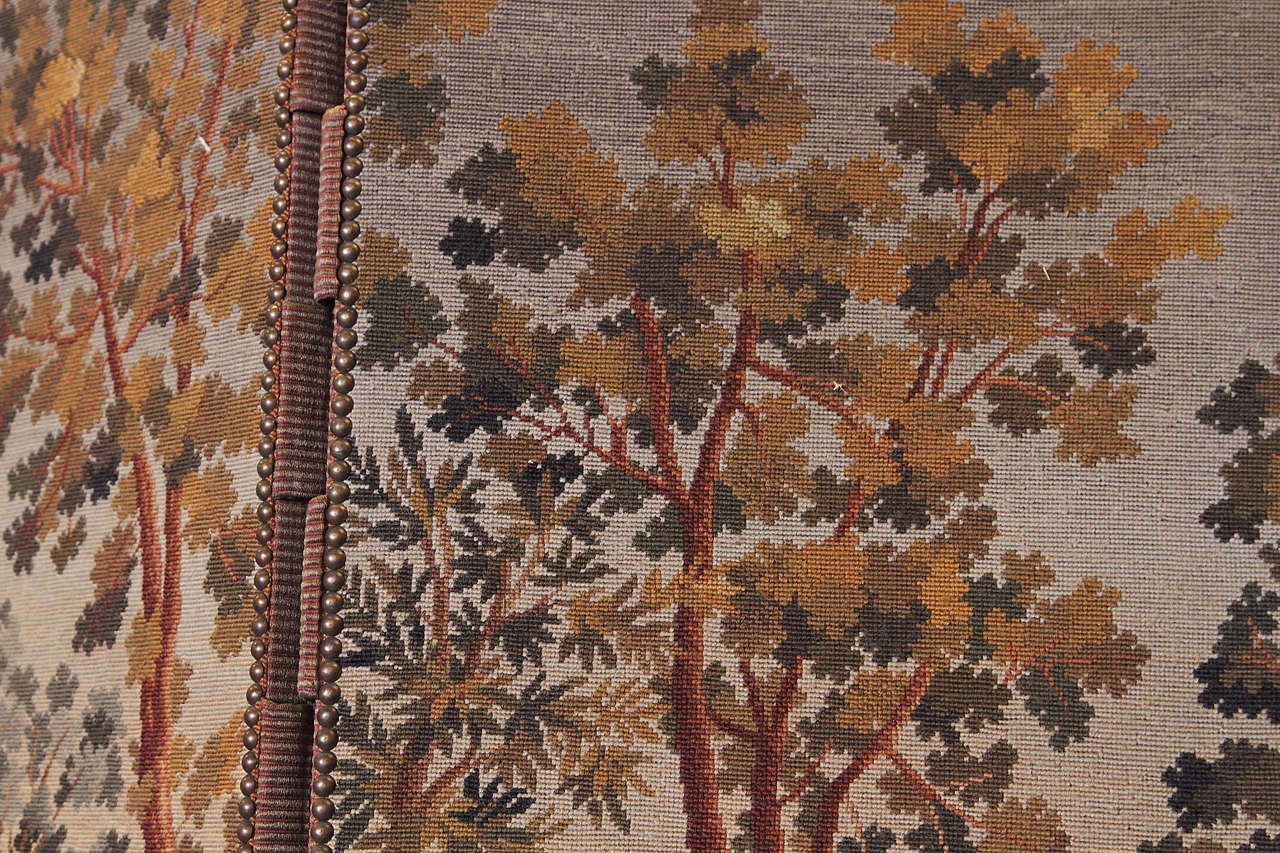 19th Century Tapestry Screen In Good Condition In Dallas, TX