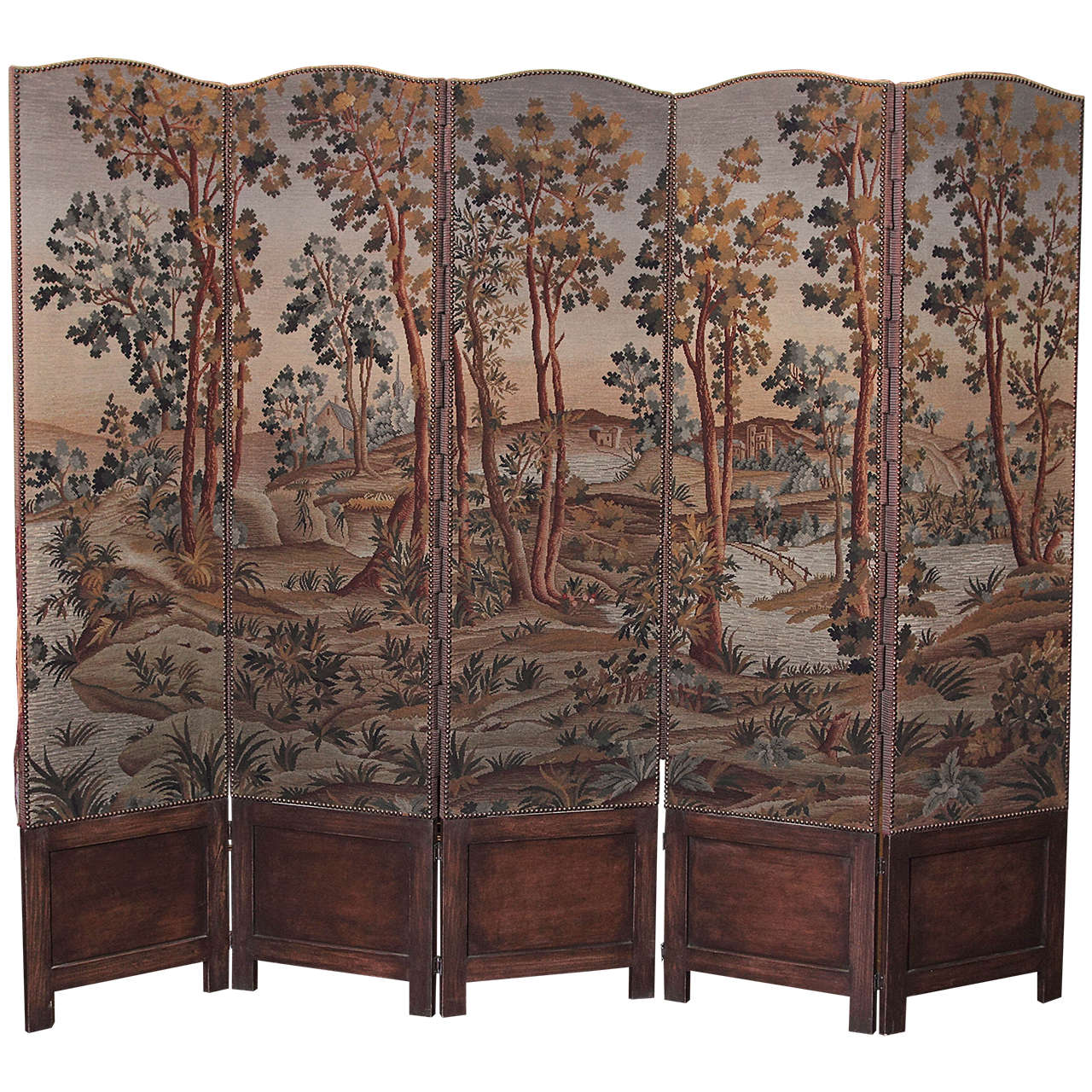 19th Century Tapestry Screen
