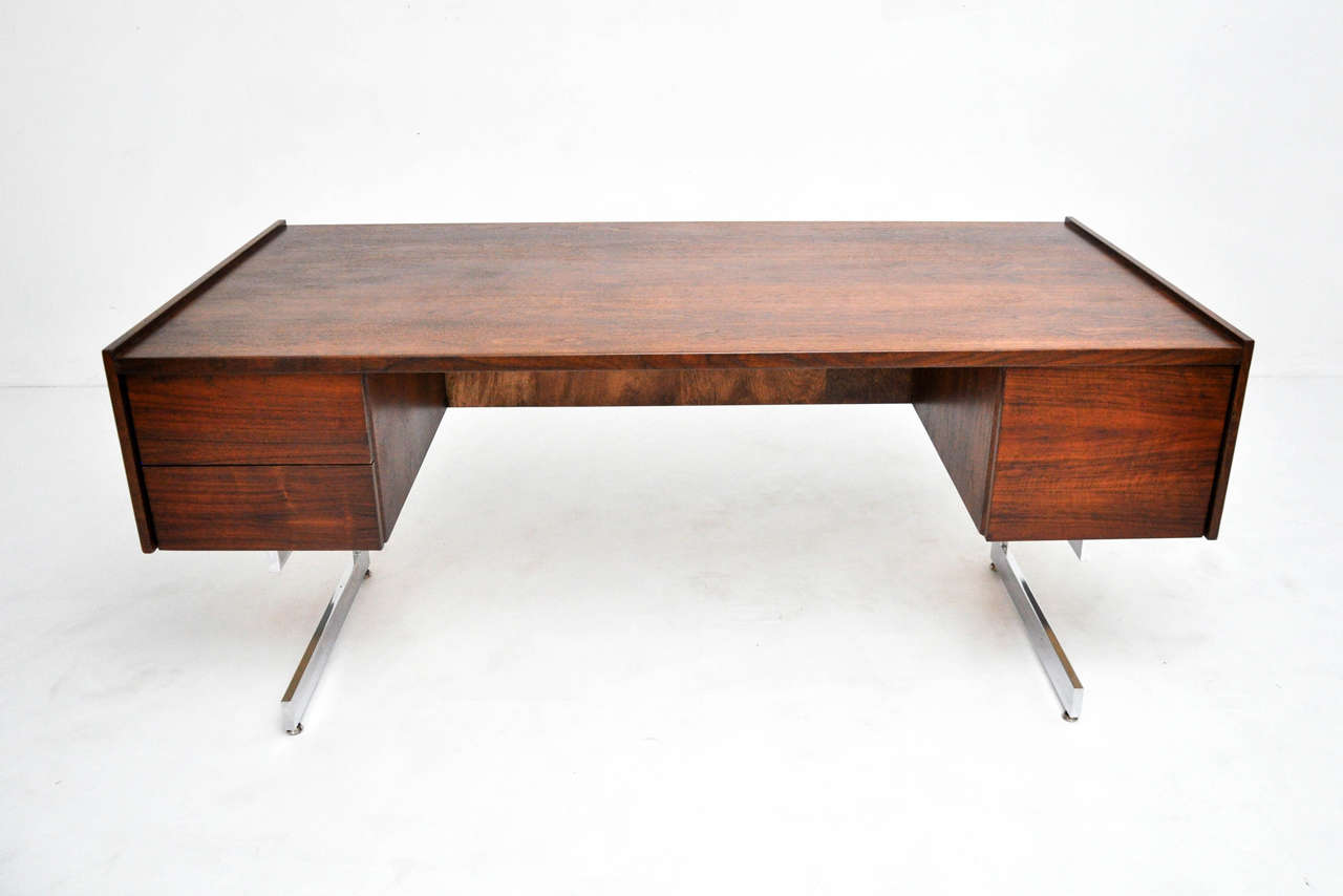 American Mid-Century Walnut Cantilever Desk