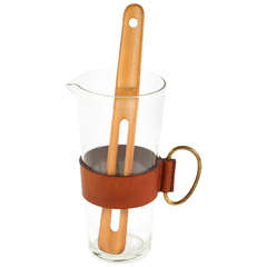 Vintage "Martini" Pitcher and Bamboo Stirrer by Carl Auböck