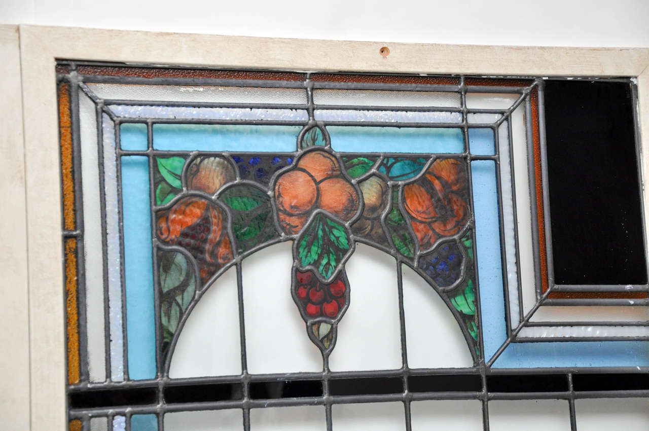 Set of Four French Art Nouveau Stained Glass Windows 3