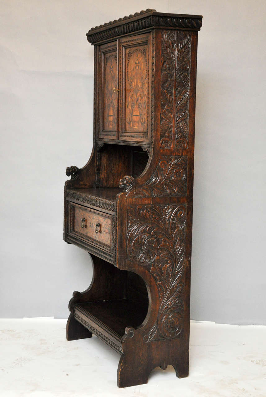 Aesthetic Movement Hand-Carved Cabinet or Dry Bar, London, England, 1880 For Sale 3