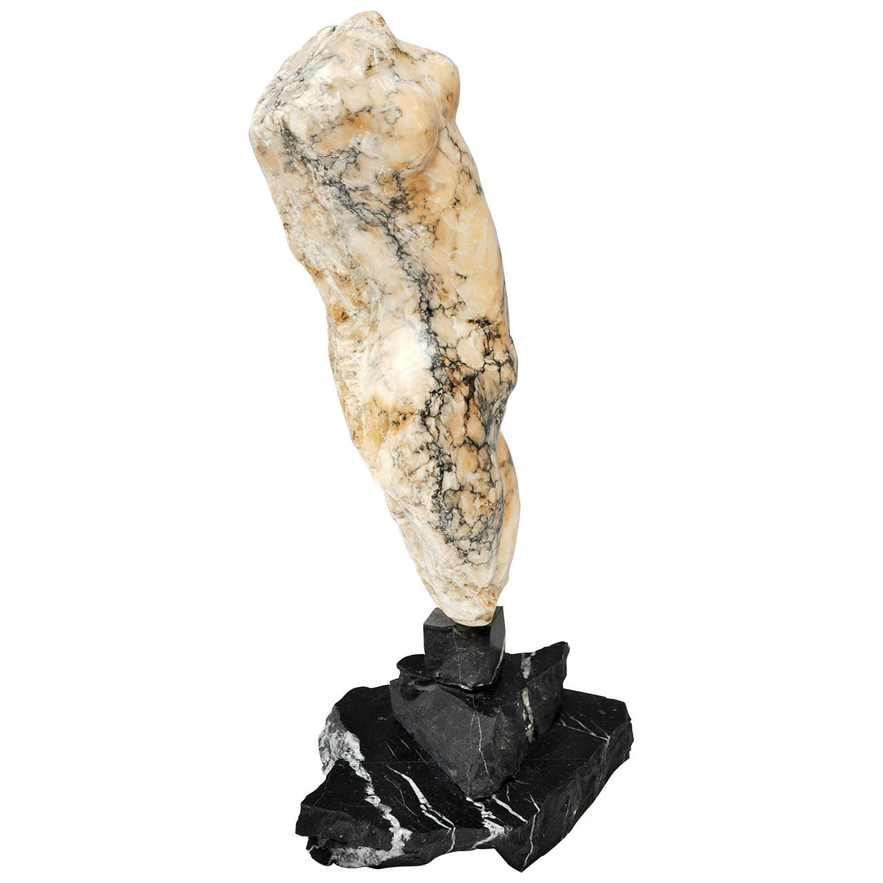 Italian Abstract Marble Torso Sculpture For Sale