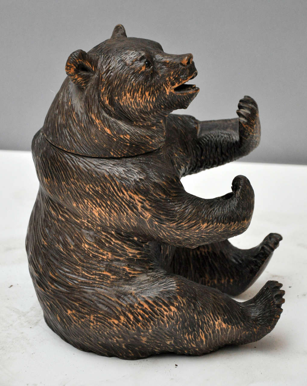 Carved Black Forest Bear Humidor For Sale