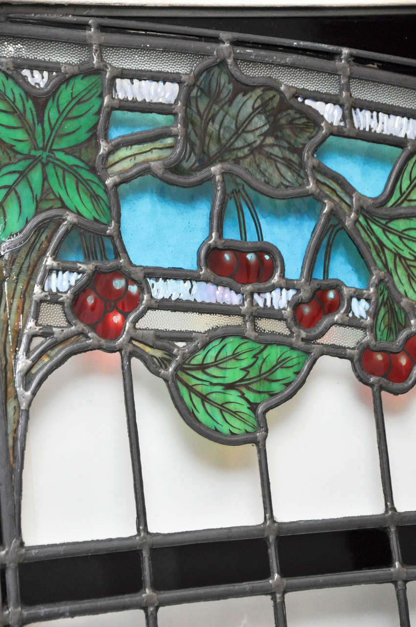Set of Four French Art Nouveau Stained Glass Windows at 1stdibs