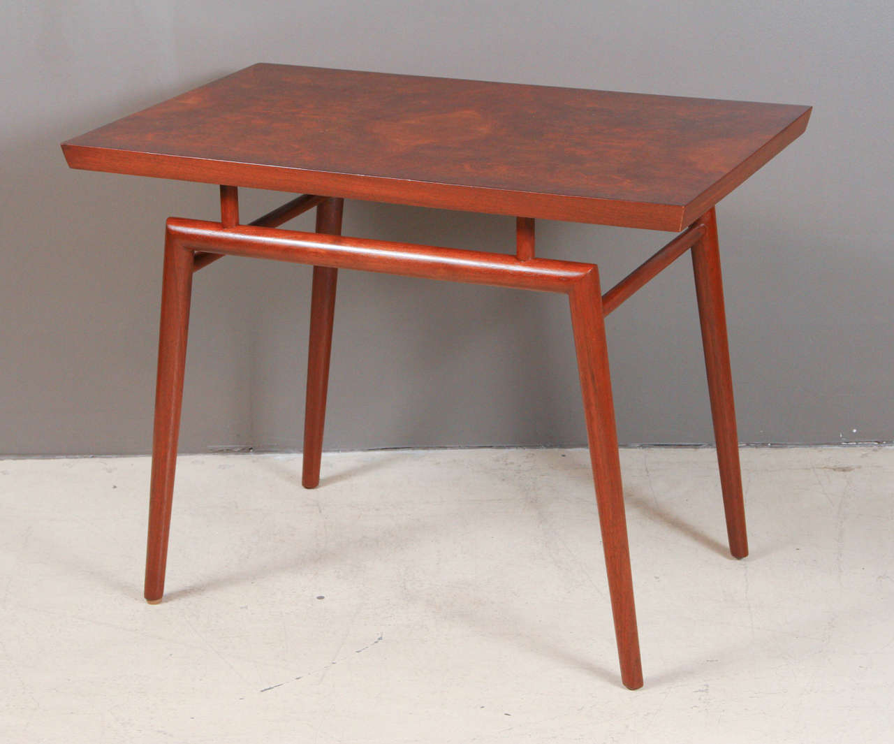 Mid-Century Modern Walnut Burl Side Table by T.H. Robsjohn-Gibbings