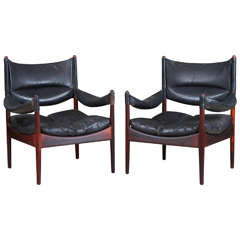 Pair of Kristian Solmer Vedel Rosewood "Modus" Chairs