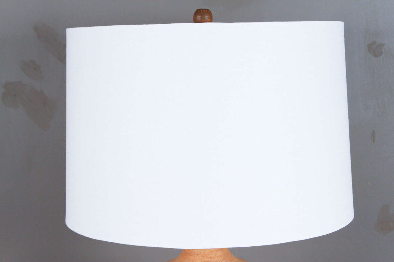 Incised Bisque Ceramic Lamp by Design Duo WishonHarrell at 1stDibs