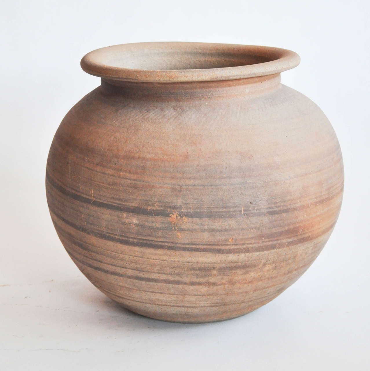 Terracotta Pair of Handmade Early 20th Century Cantonese Ceramic Pots