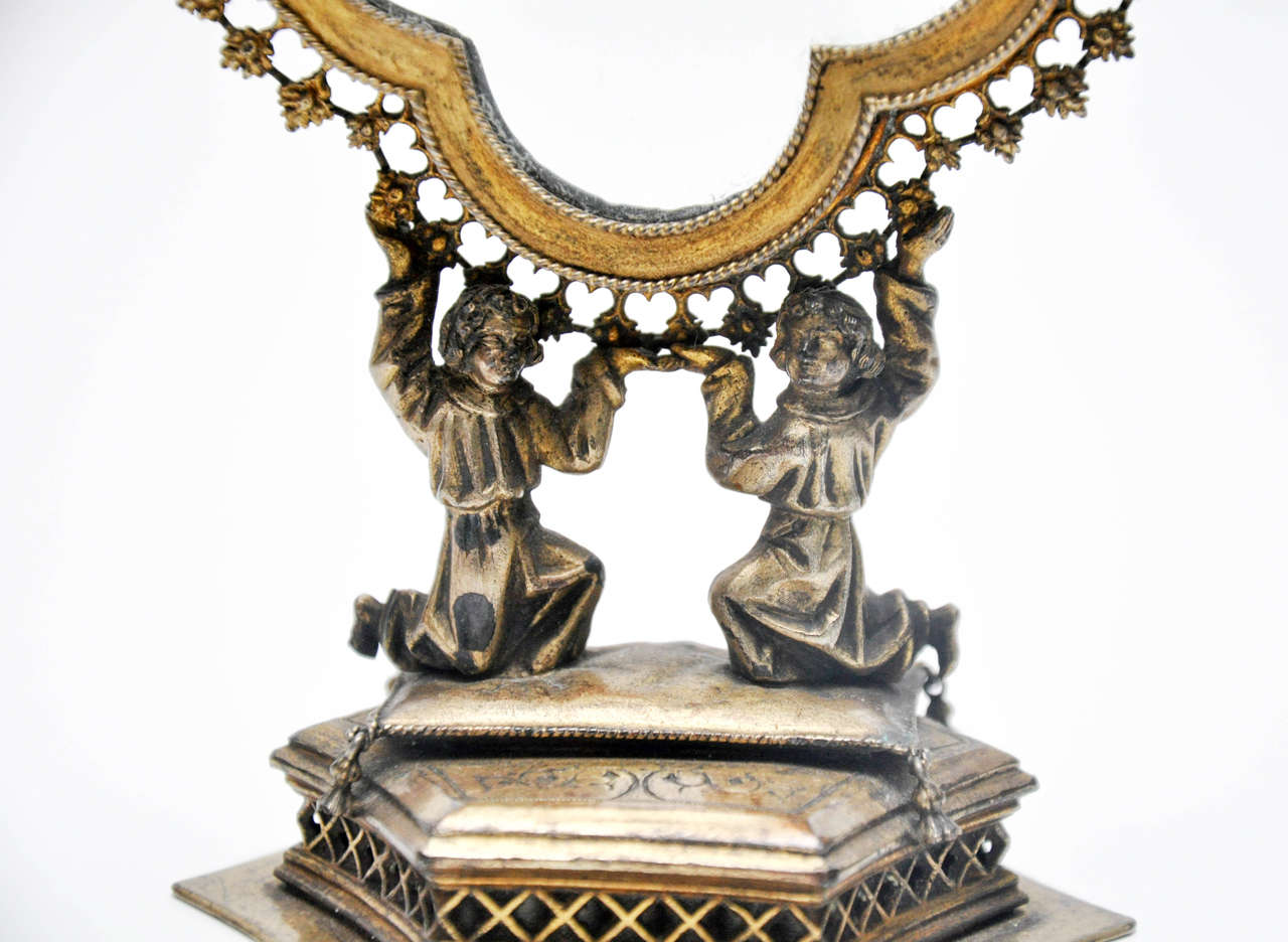 Superb and Crisply Decorated Gilt Bronze Reliquary, France circa 1550 For Sale 2