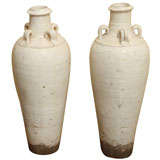 Pair of architectural celadon vases