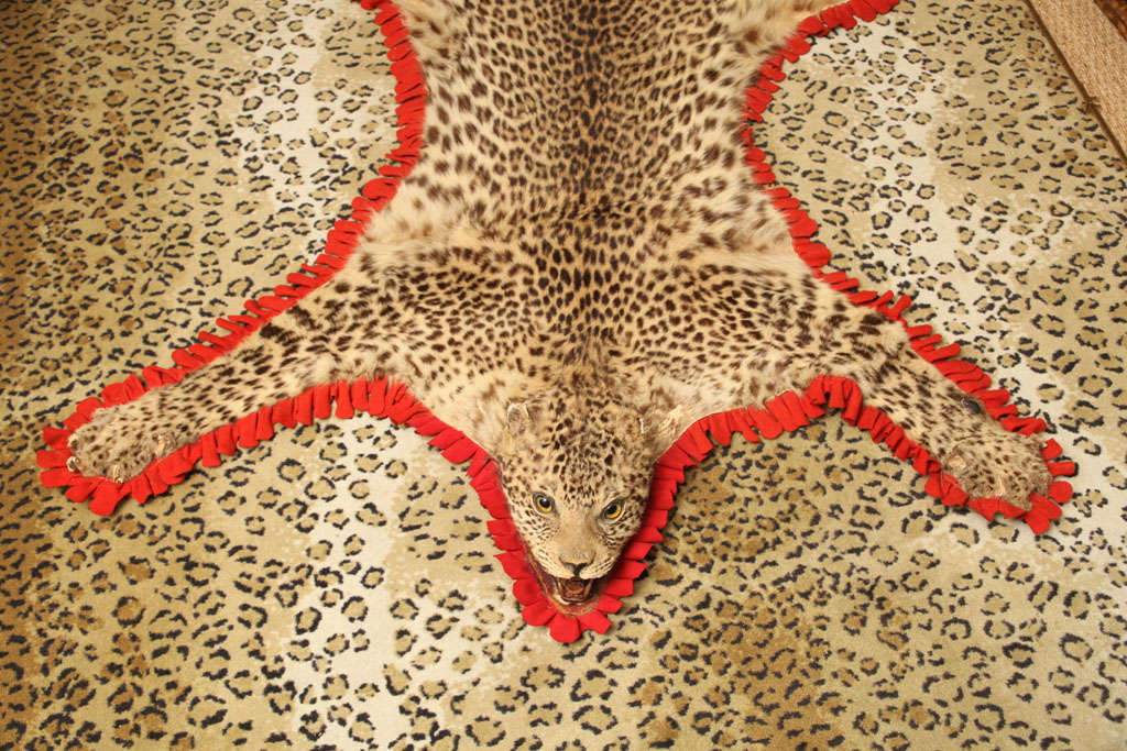 vintage leopard rug