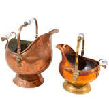 Antique  French  Copper  Utility  Buckets