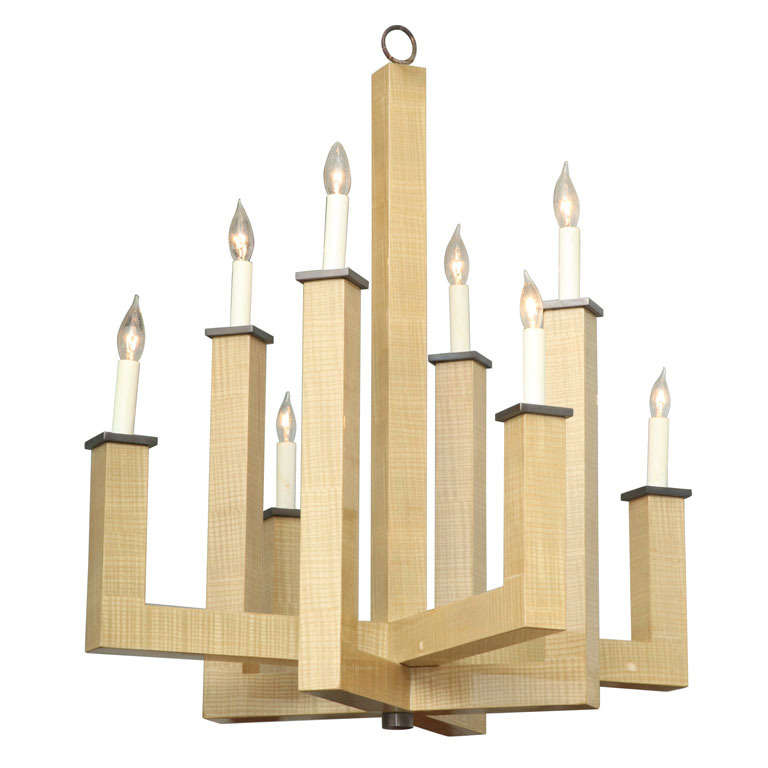 Fine French Modern Faux Bois Chandelier